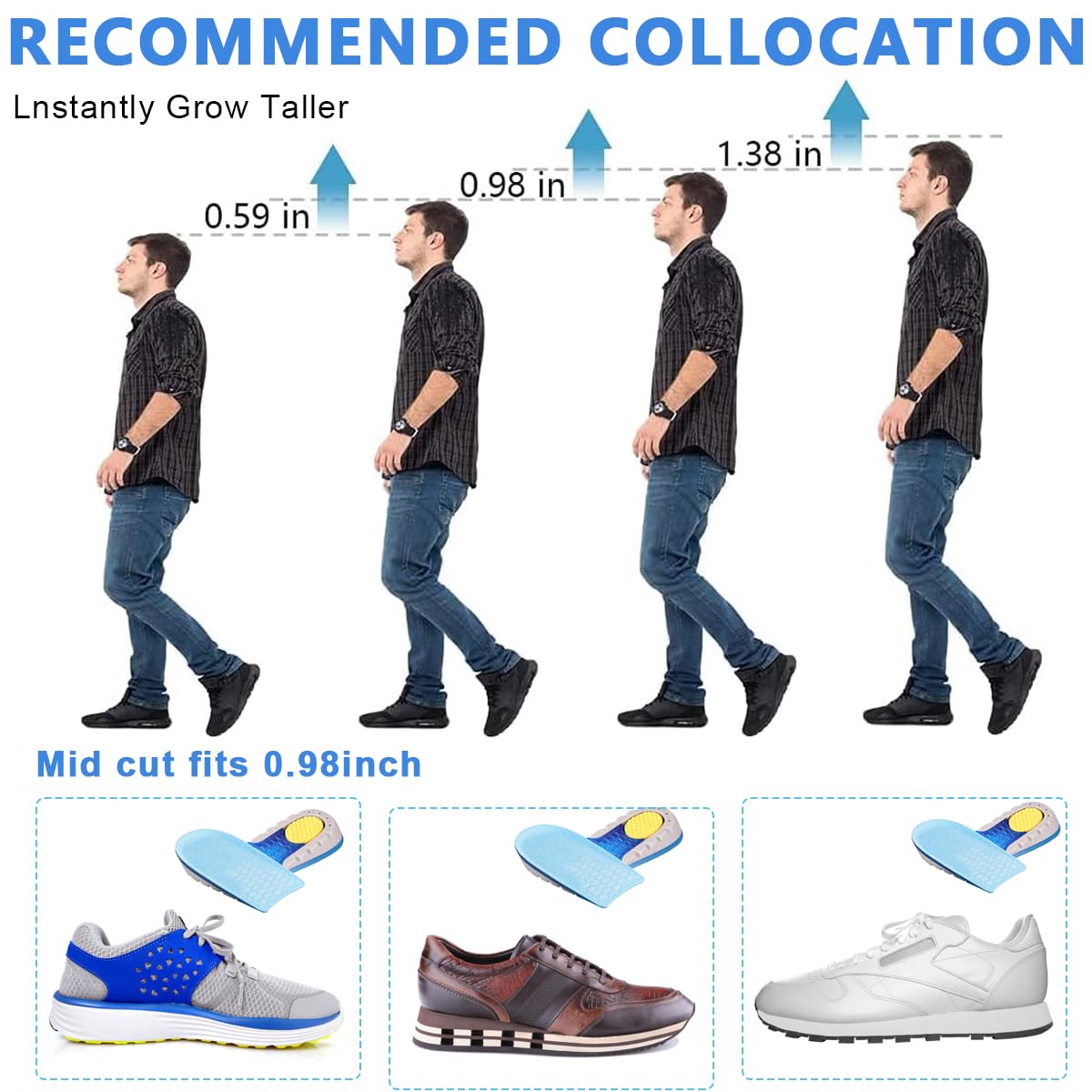MAYCREATE Heel Cups for Heel Pain, Shoe Heel Lifts for Women Uneven Legs, Heel Cushions with Massaging Gel Cushion Insert for Heel Ankle Pain Heel Spurs, 0.98Inch MAYCREATE Heel Cups for Heel Pain, Shoe Heel Lifts for Women Uneven Legs, Heel Cushions with Massaging Gel Cushion Insert for Heel Ankle Pain Heel Spurs, 0.98Inch